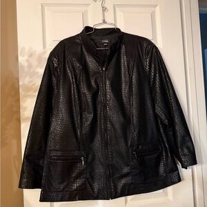 Elementz Black Textured Leather Jacket